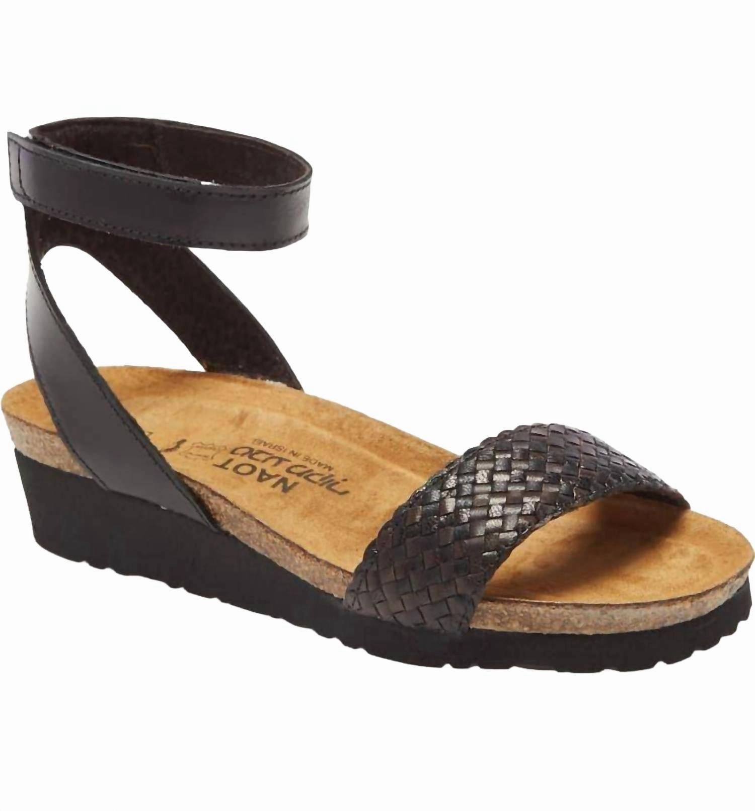 Versatile Fit Step Support Women's Abbie Wedge Sandal In Black