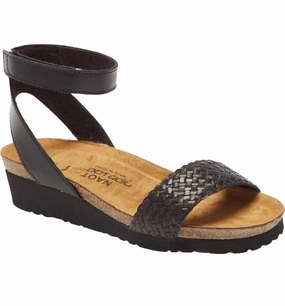 Versatile Fit Step Support Women's Abbie Wedge Sandal In Black