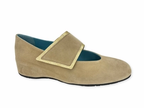 Luxe Texture Women's Abra Mary Jane Wedge In Beige