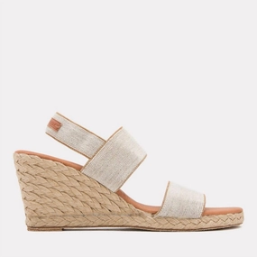 Women's Allison Wedge In Beige Linen Sleek Silhouette