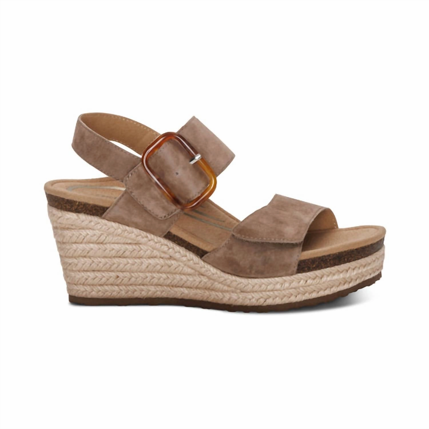 Women's Ashley Arch Support Wedge In Taupe Base Solid Daily Height