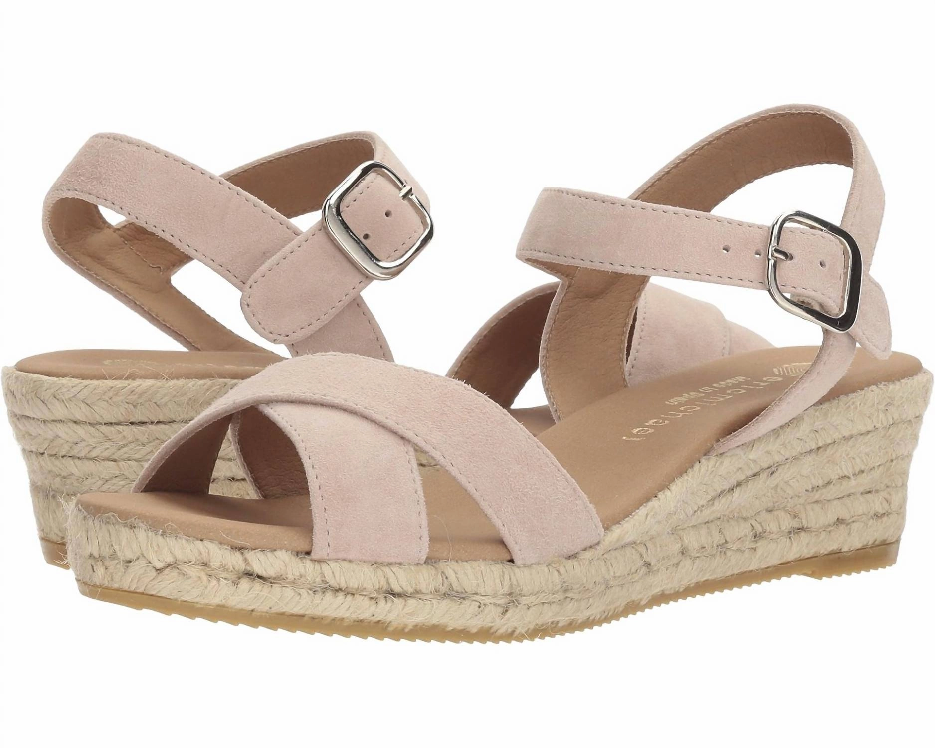 Women's Ashley Espadrille Wedge Sandals In Nude Cushioned Walk