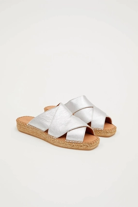 Polished Look Women's Balamo Slides In Silver