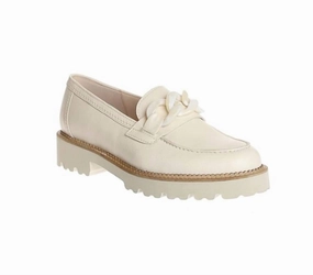 Noon Break Women's Buckle Instep Loafer In Ivory Leather