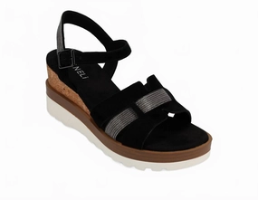 Women's Caitlin Sandal In Black Suede Stylish Lifestyle Fit