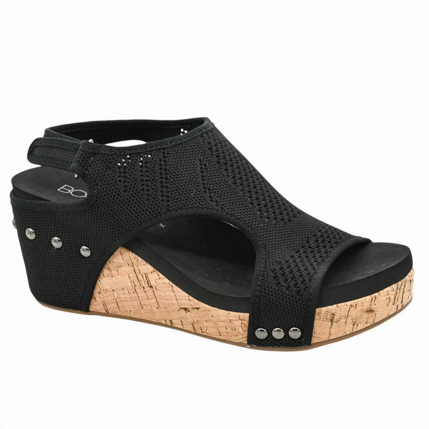 Knit Base Buckle Lock Women's Carley Knit Sandals In Black