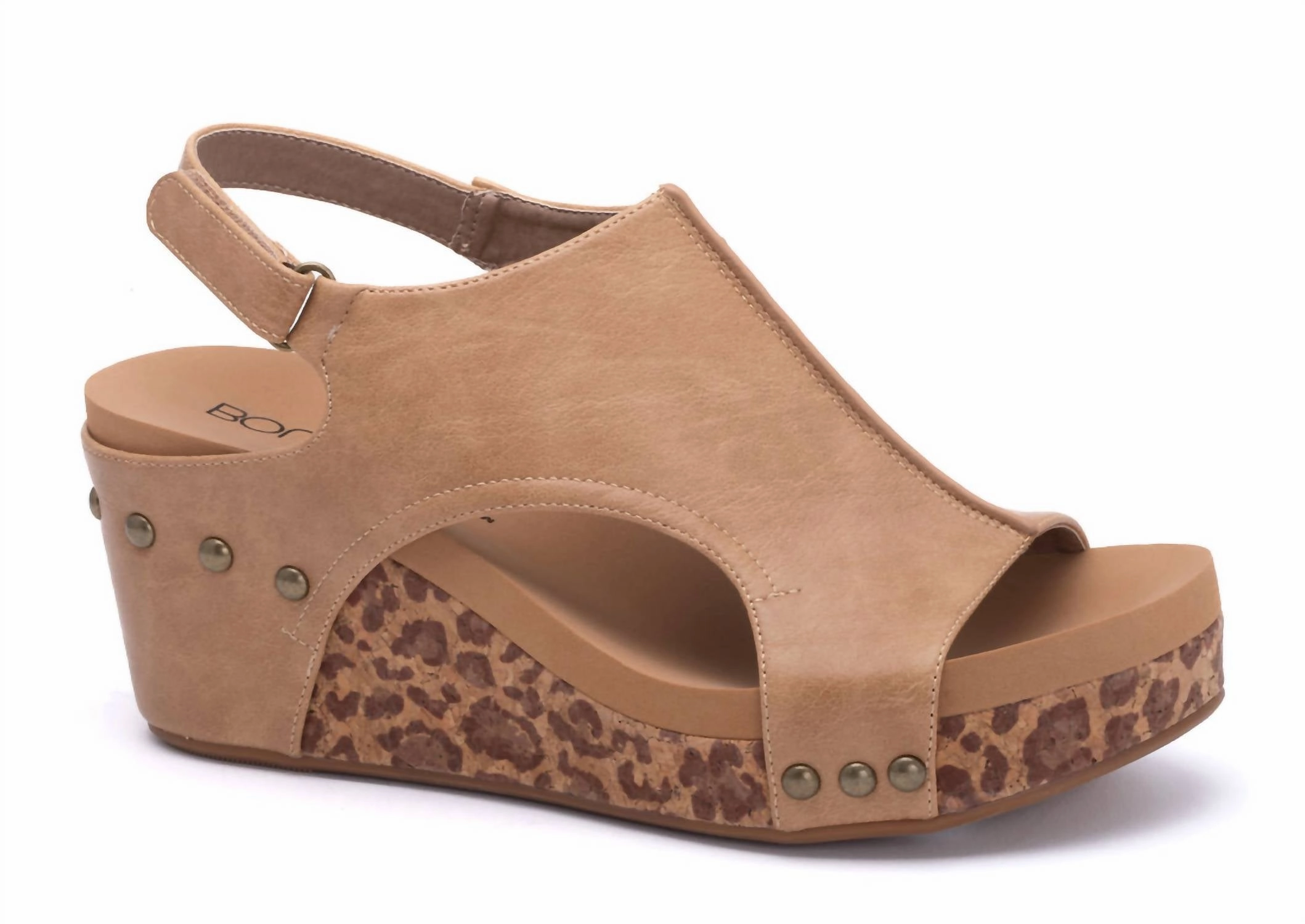 Durable structure Women's Carley Smooth With Leopard Soles Sandals In Taupe