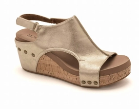 Style Versatility Any Occasion Women's Carley Wedge Sandal In Antique Gold