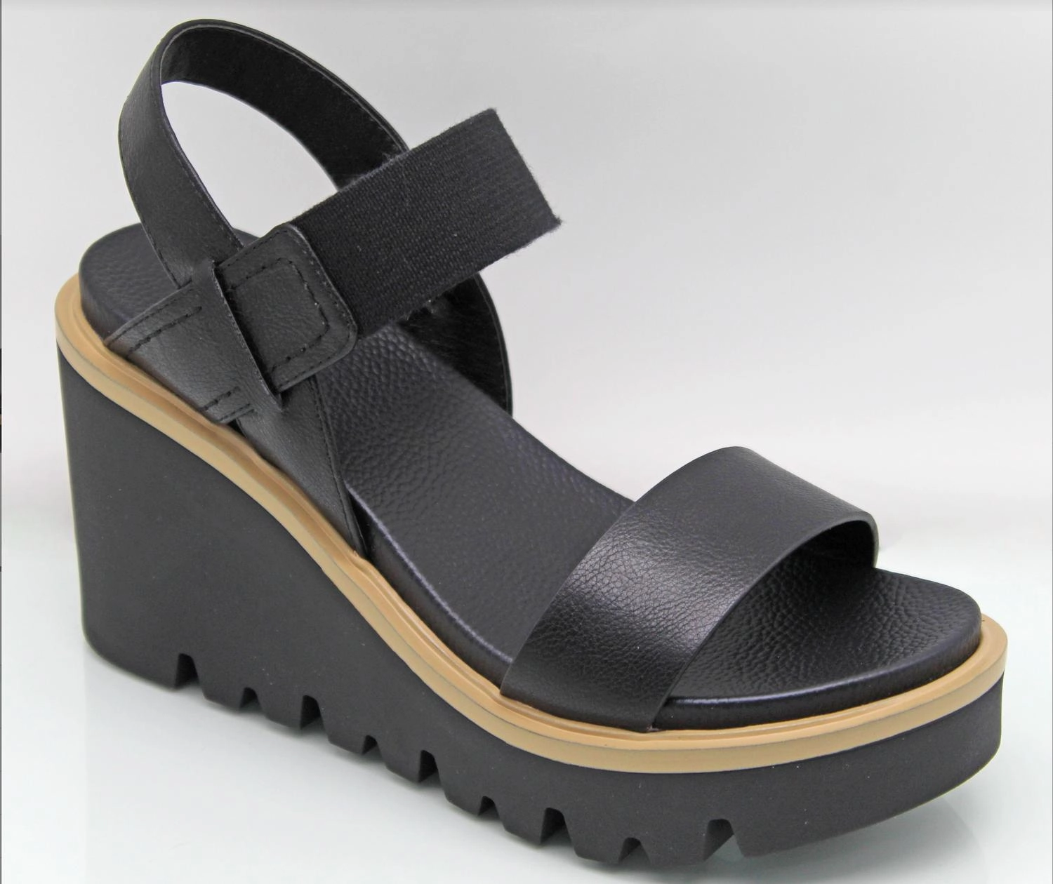 Women's Ciji Wedge Sandal In Black Suede Edge Durable Movement