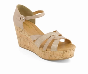 Loose Glow Women's Comfort Ankle Strap Sandal In Beige
