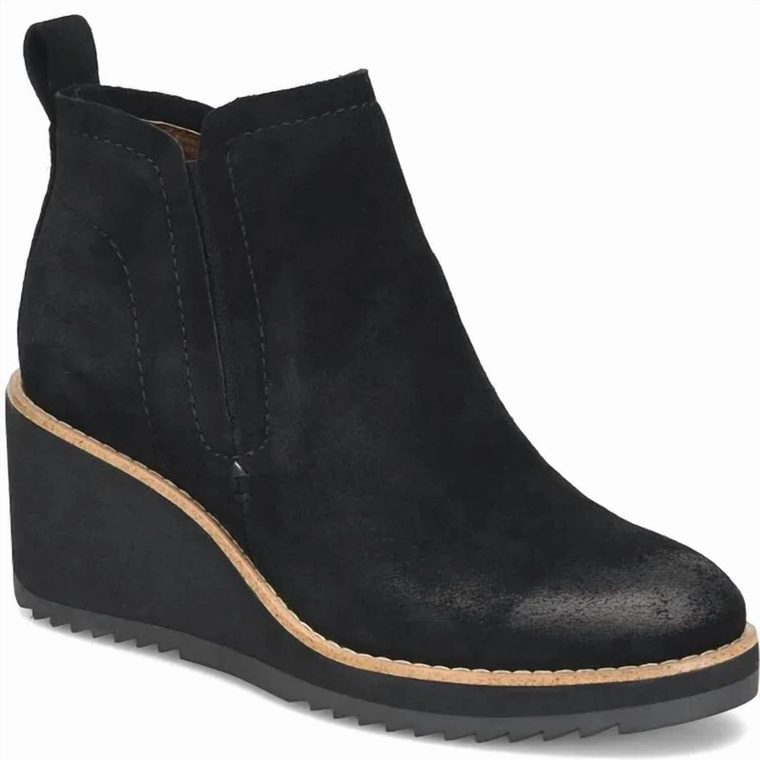 Women's Emeree Wedge Bootie In Black Chill Style Stylish Step