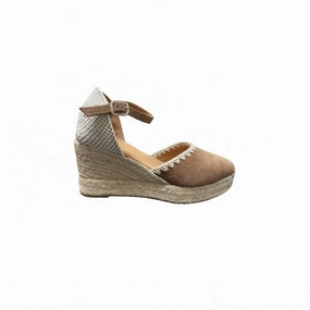 Women's Emmy Suede Wedge Espadrilles In Vison Travel Days Street Function