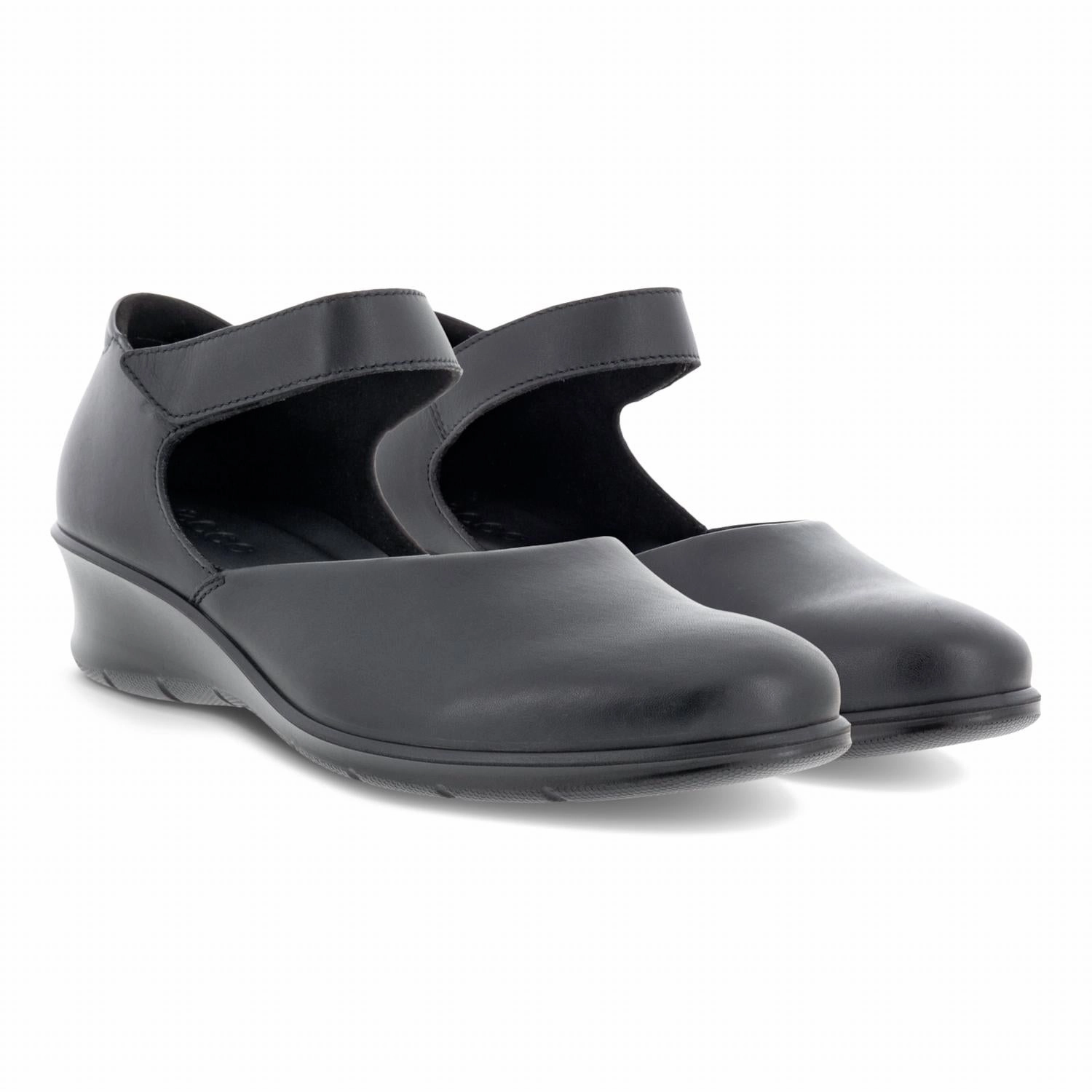 Women's Felicia Mary Jane Low Wedge In Black Trend Base