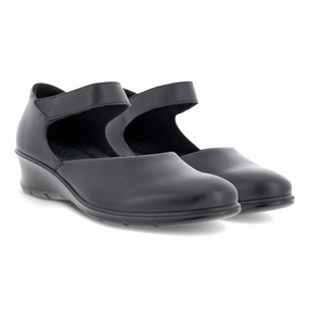 Women's Felicia Mary Jane Low Wedge In Black Trend Base