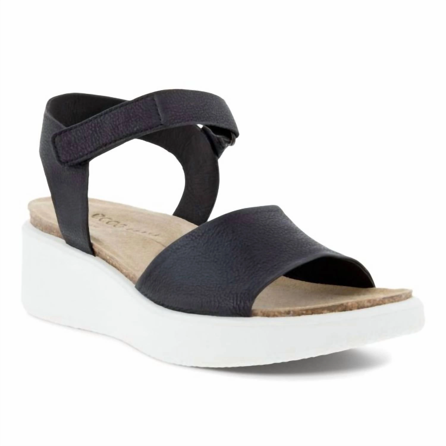 Women's Flowt Wedge Cork Sandal In Black Model Look