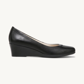 Women's Groovy Wedge Slip On Shoes In Black Support Layer Height Add