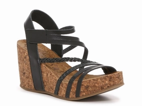 Stacked Comfort Women's Heidi Wedge Sandal In Black