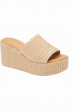Contoured Vibe Women's Jam Platform Wedge In Natural Raffia