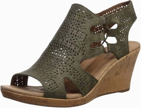 Stylish Motion Women's Janna Perf Wedge Bootie In Green