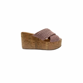 Women's Jenny Raffia Wedge In Rosa Comfortable Path Art Edge