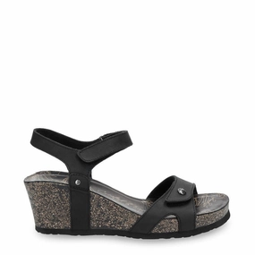 Casual Lift Stable Layers Women's Julia B1 Wedge Black Leather Sandals