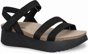 Support Design Women's Juniper Platform Wedge Sandal In Black