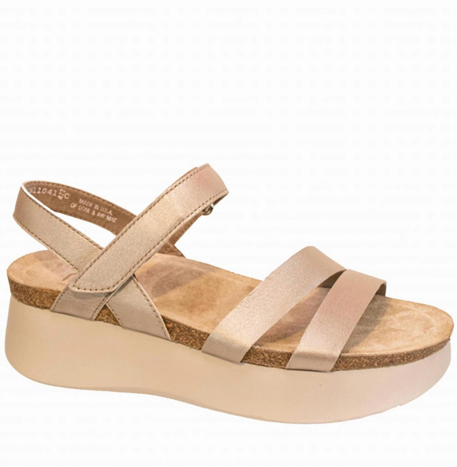 Women's Juniper Platform Wedge Sandal In Taupe Metallic Anti Odor