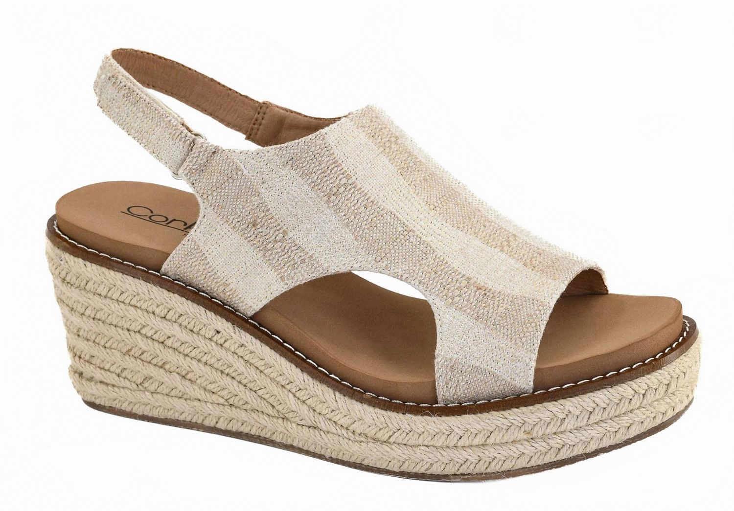 Women's K Bye Espadrille Wedge In Sand Round Edge Layer Power