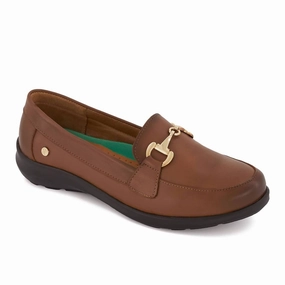 Women's Leather Comfort Moccasin Shoes In Light Brown Feel Good