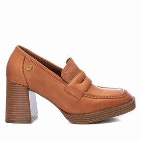 Stylish Sole Food Trip Women's Leather Heeled Loafers In Camel