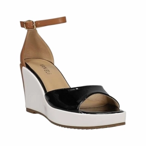 Comfortable Use Grip Lock Women's Lemy Wedge Sandals In Black Patent Combo