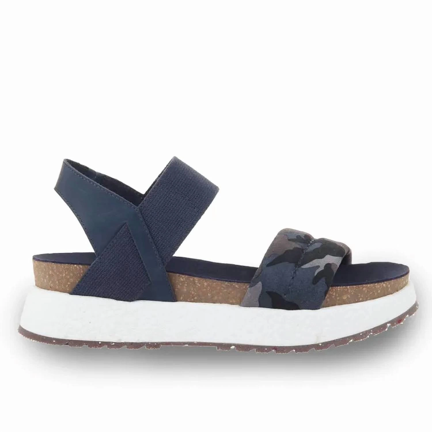 Everyday Vibe Women's Libra Wedge Sandals In Blue Camo