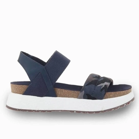 Everyday Vibe Women's Libra Wedge Sandals In Blue Camo