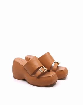 Women's Mila Wedge Sandal In Vachetta Height Rise