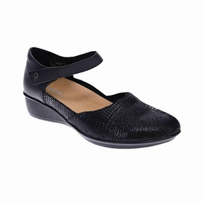 Women's Osaka Mary Jane Shoes In Black Lizard Neutral Silhouette