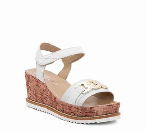 Simple Rise Minimal Design Women's Palmdale Wedge Sandals In White