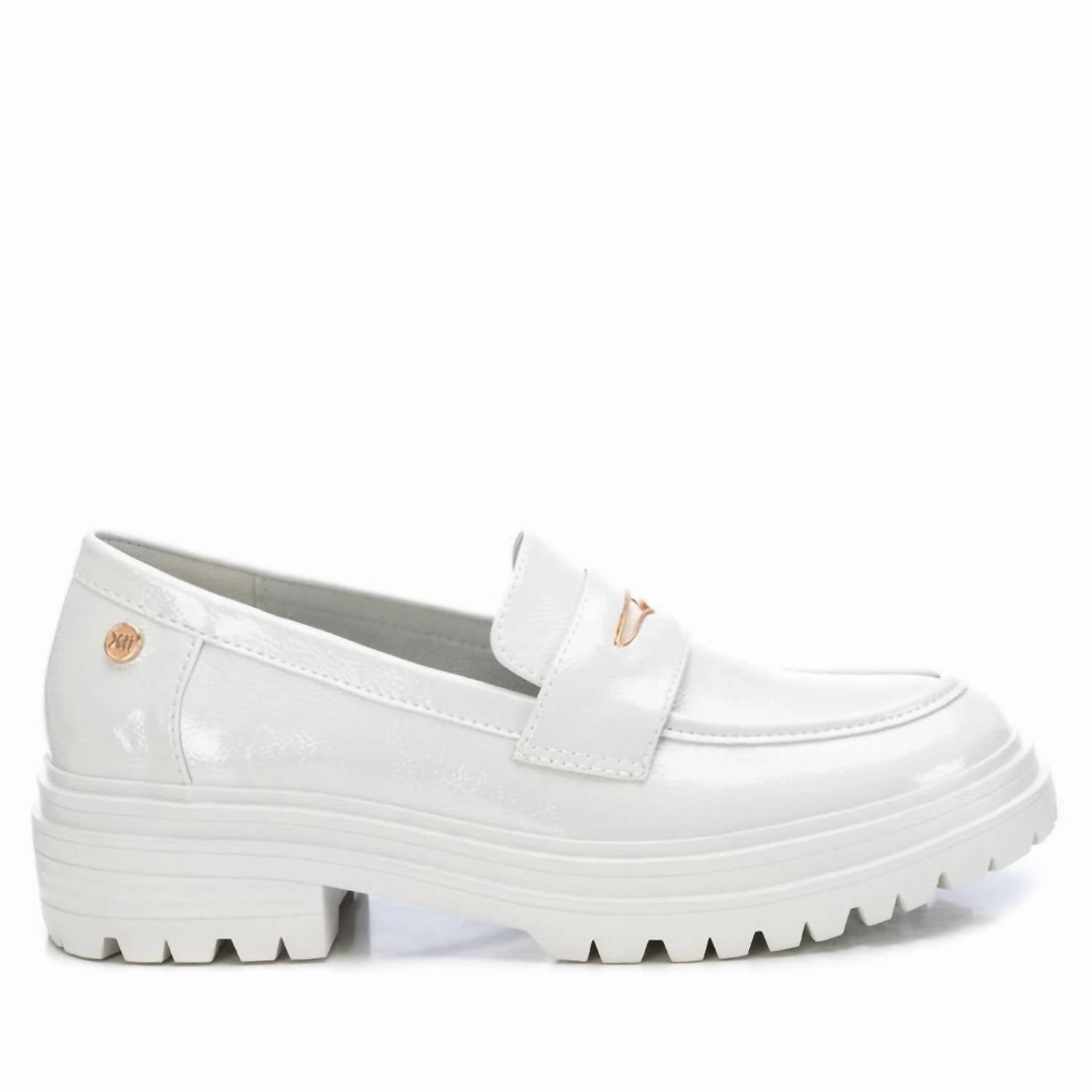 Trendy Padding Women's Patent Leather Moccasins In Ice