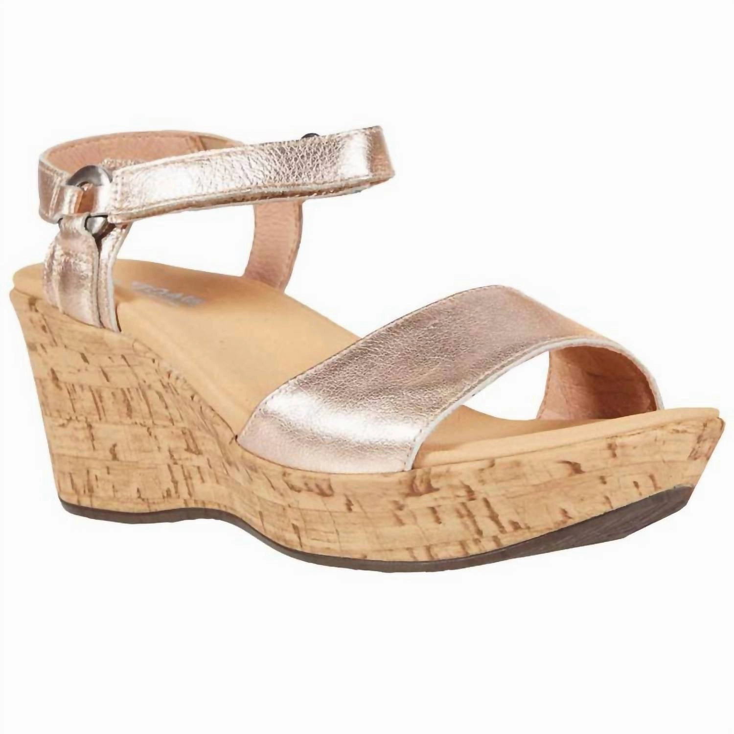 Cold Safe Travel Days Women's Pier Wedge Sandals In Soft Rosegold