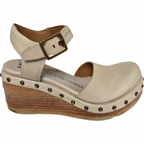 Bold Fashion Gloss Sole Women's Pietro Studded Wedge Heels In Ice