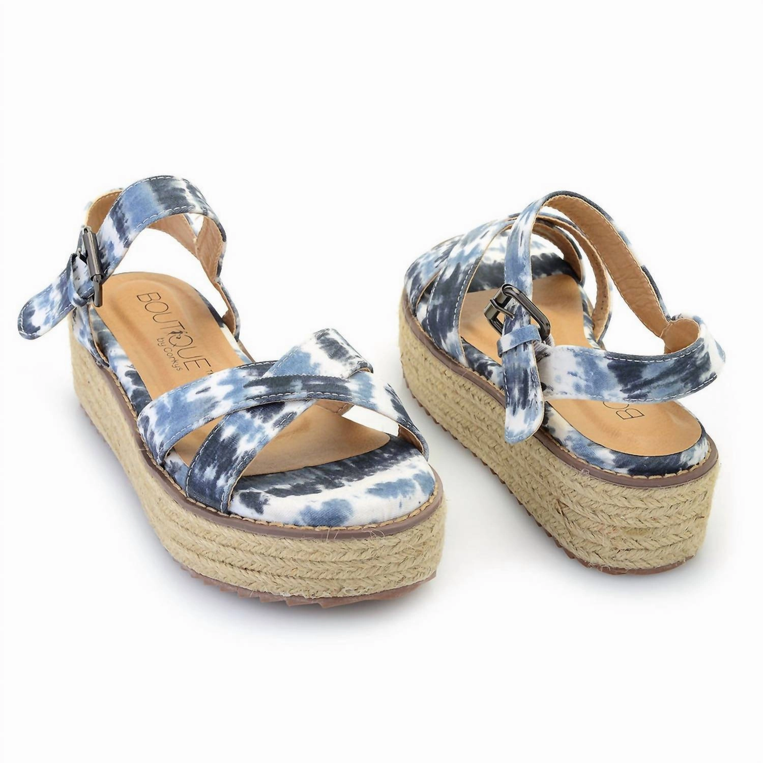 Market Day Women's Pilot Tie Dye Wedges In Blue Tie Dye