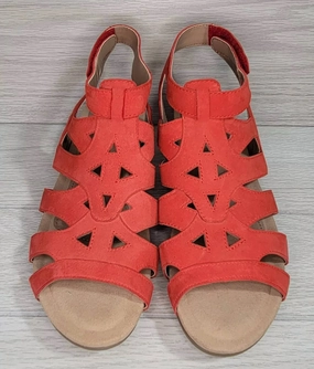 Support Focus Women's Pisa Chatham Low Wedge Sandals In Red