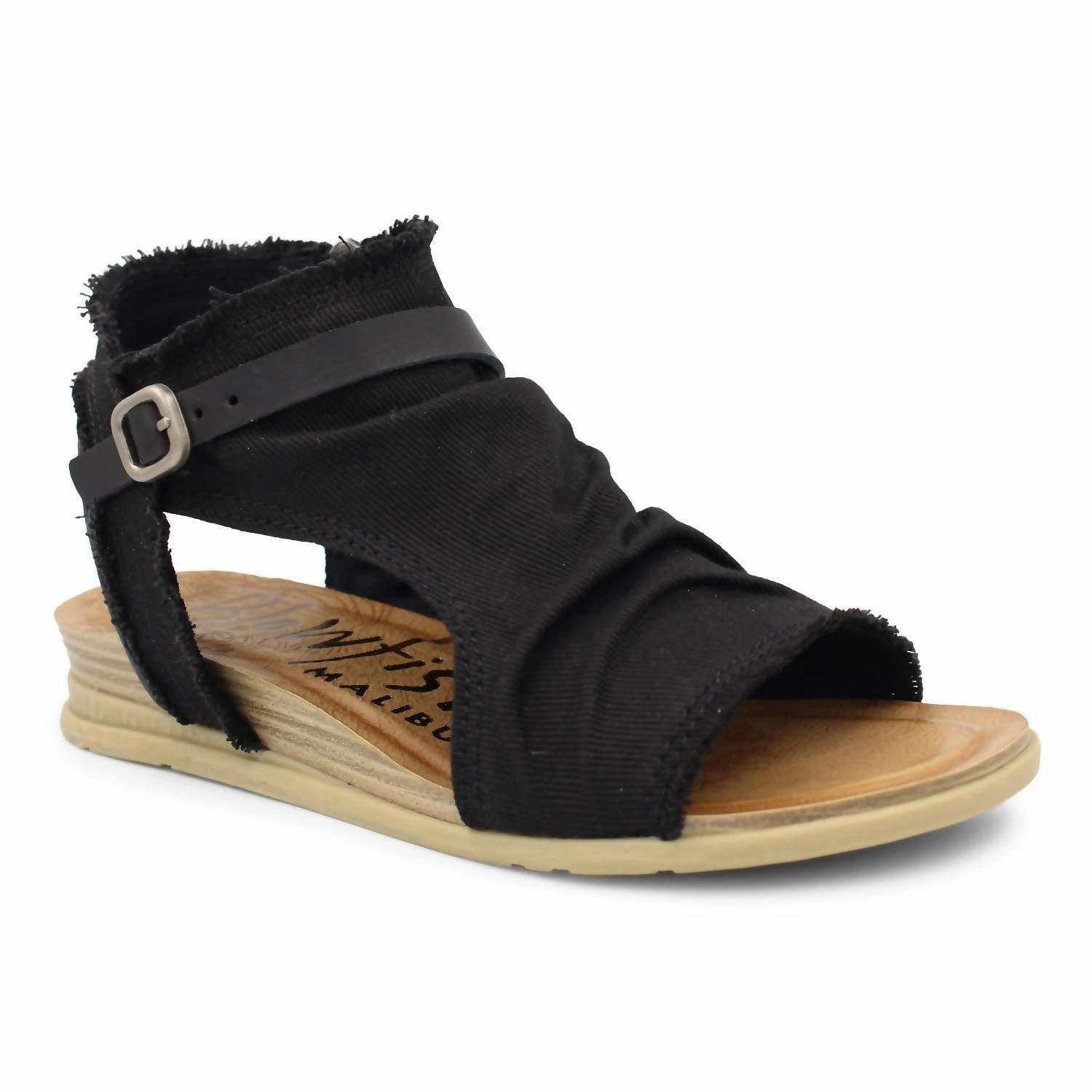 Stacked Silhouette Women's Raye Raye Wedge Sandal In Black