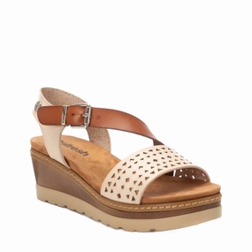 Women's Refresh Wedge Sandals In Ice Beige Clean Comfort Breathable Material