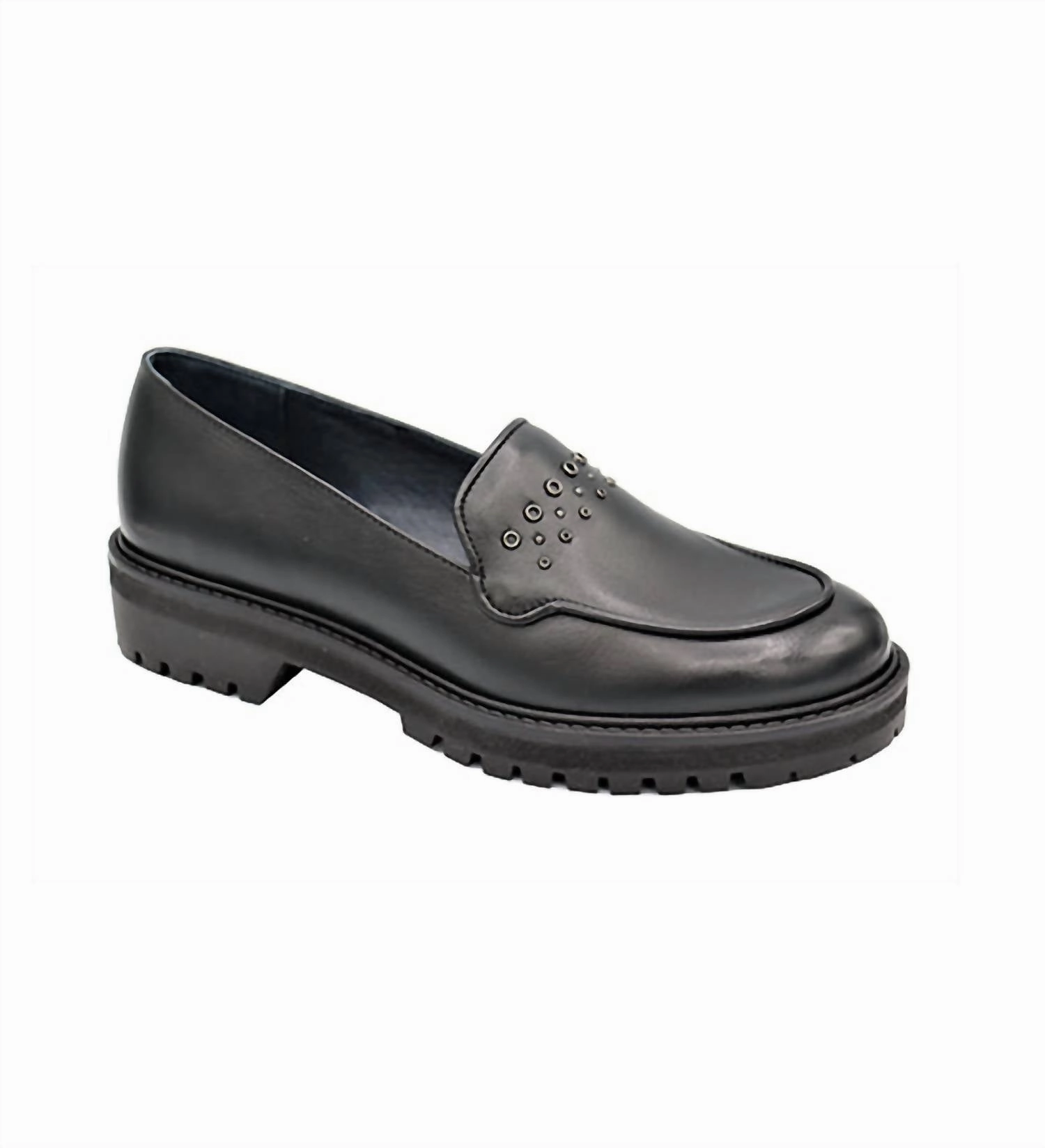 Ground Firm Reptile Print Women's Rumer Loafer - Medium In Black