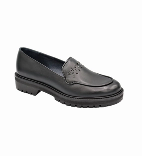 Women's Rumer Loafer - Medium In Black Ground Firm Side Gusset
