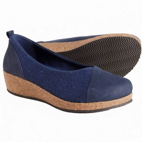Women's Sofie Wedge In Navy Lifted Style Light Arch