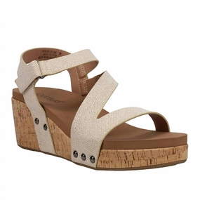 Women's Spring Fling Wedge In Gold Shimmer Glow Pop