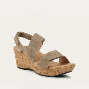 Daily Motion All Occasion Women's Sunrise Wedge Sandals In Almond Suede