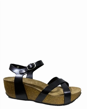 Women's Veda Strap Wedge Sandals In Black Sport Base