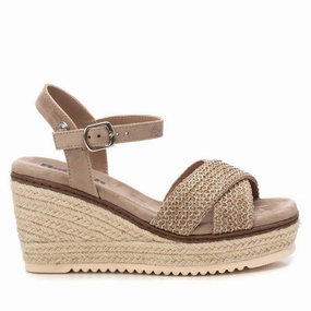 Women's Wedge Espadrille Sandals Refresh By Xti Edge Base Leather Base